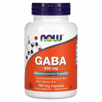 NOW GABA 500mg + Vitamine B6 | 100 Capsules