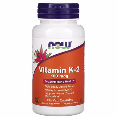 NOW Vitamine K2 100mcg (MK-4) | 100 Gélules
