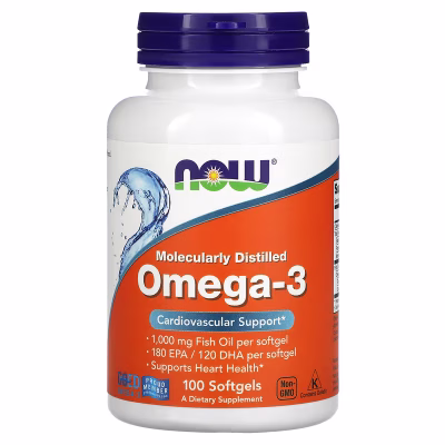 NOW Oméga-3 1000mg (180 EPA / 120 DHA) | 100 Capsules