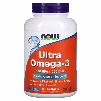 NOW Ultra Oméga-3 500 EPA / 250 DHA | 180 Capsules
